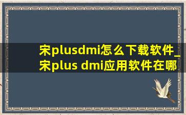 宋plusdmi怎么下载软件_宋plus dmi应用软件在哪里下载